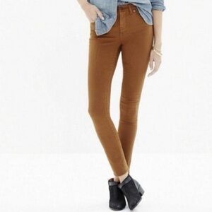 Madewell 9" High Rise Skinny Pant Jeans 24 Stretch Burnished Cedar Brown Khaki